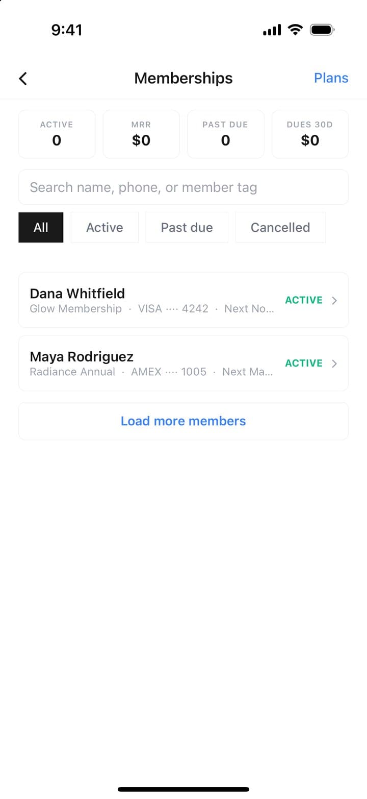 Members with plan status: active and past due