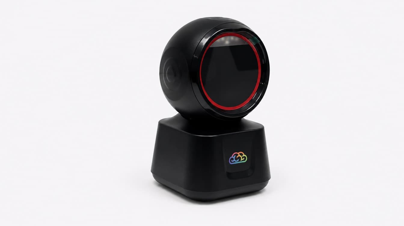 Paybrain orb barcode scanner with red scan ring